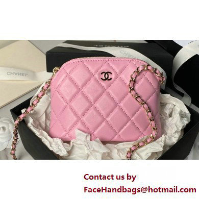 Chanel Lambskin & Gold-Tone Metal Clutch with Chain Bag AP4000 Pink 2025